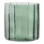 Cache pot verre cannelé vert 15 cm