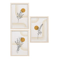 Set 3 cadres botaniques dorés Madison bois naturel format A4 vue ensemble face