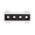 Cadre de spot encastré Modular blanc équipé de son module à quatre cellules noires avec ses ressorts de fixation