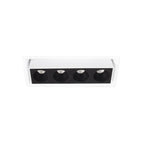Cadre de spot encastré Modular blanc équipé de son module vu de face avec quatre cellules noires alignées
