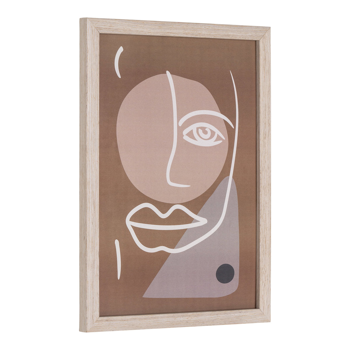 Cadre Madison fond terracotta vu de biais avec le profil du cadre clair