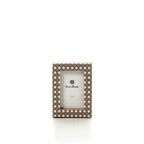 Cadre photo Diamond en résine crème et brun 5x7 cm