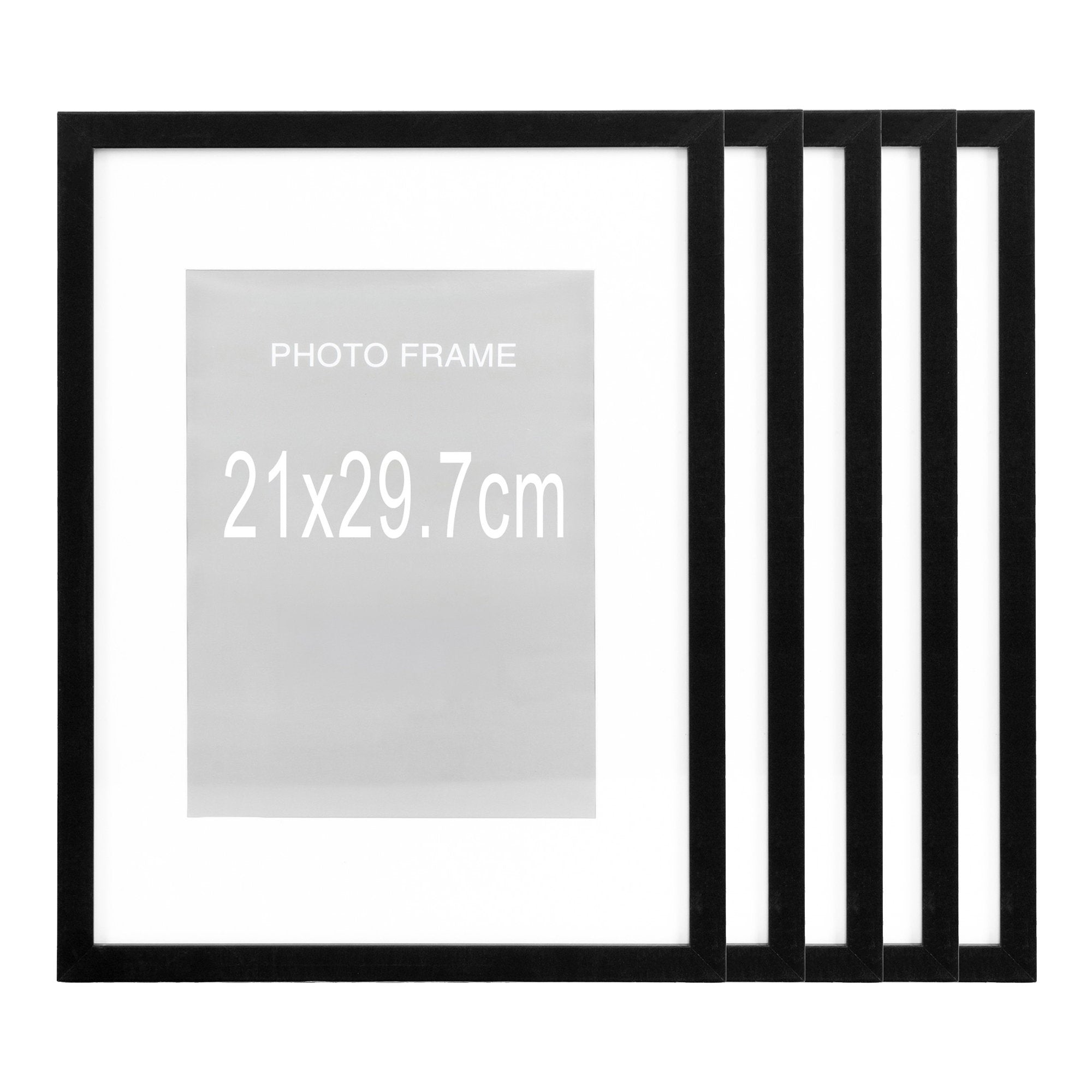 Cadre photo Marbella noir 21x30 cm lot de 5 vue de détail