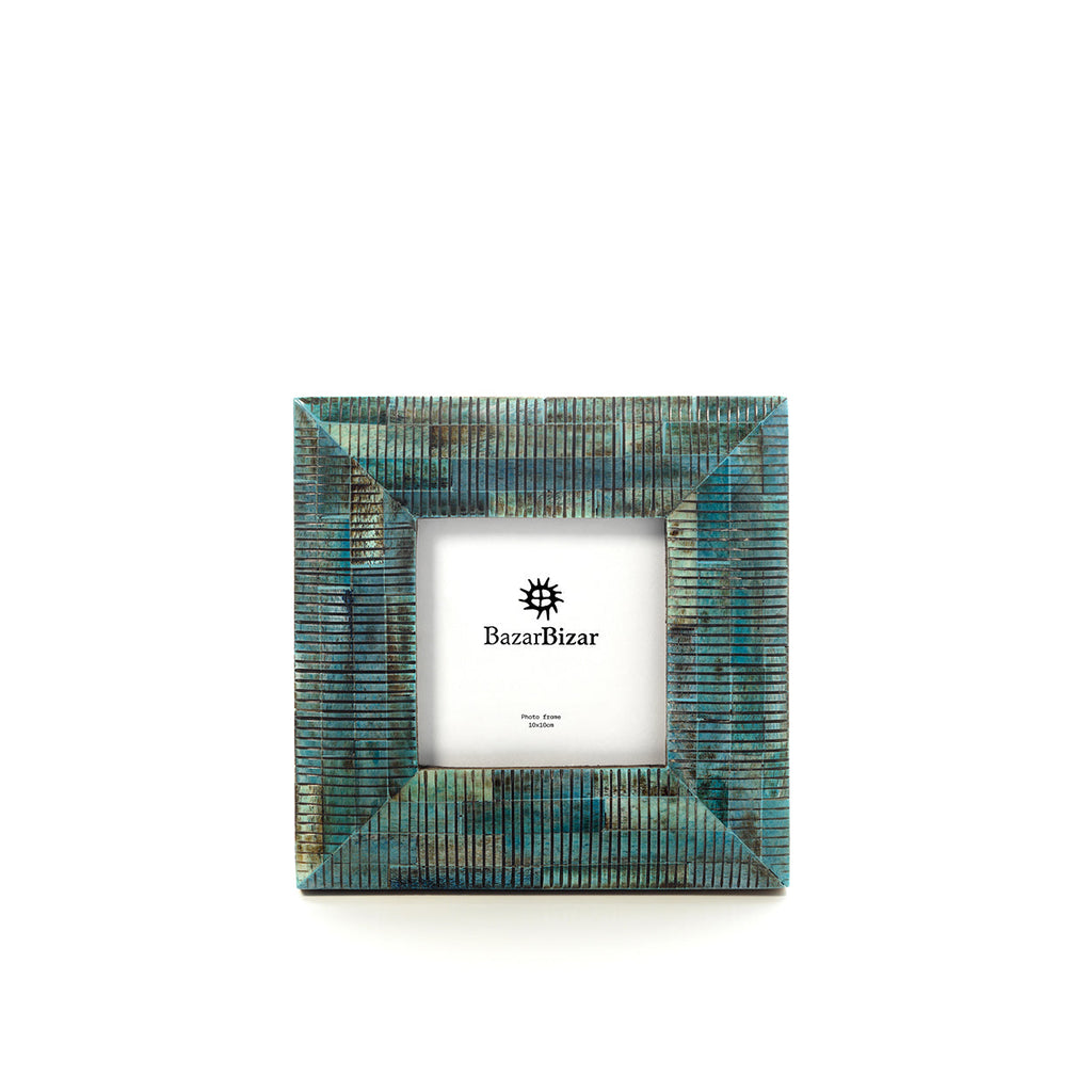 Cadre photo Ocean Ripple en os turquoise 10x10 cm