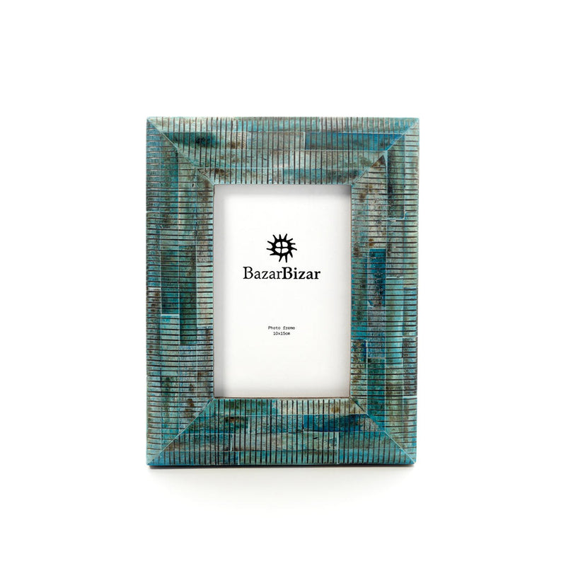 Dimensions Cadre photo Ocean Ripple en os turquoise 10x15 cm