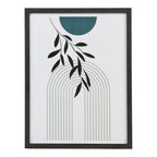 Grand cadre Aspen noir 30 x 40 cm affiche branche noire demi-cercle bleu canard et arche vert sauge