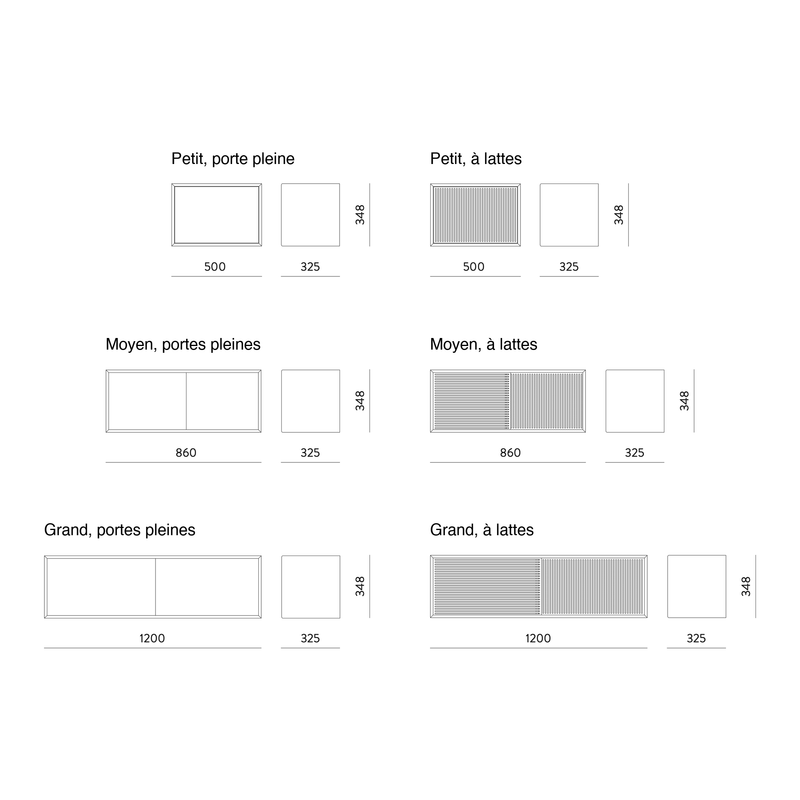 Dimensions Caisson d'étagère modulable Path