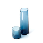 Carafe conique en verre recyclé bleu 26 cm, vue 7