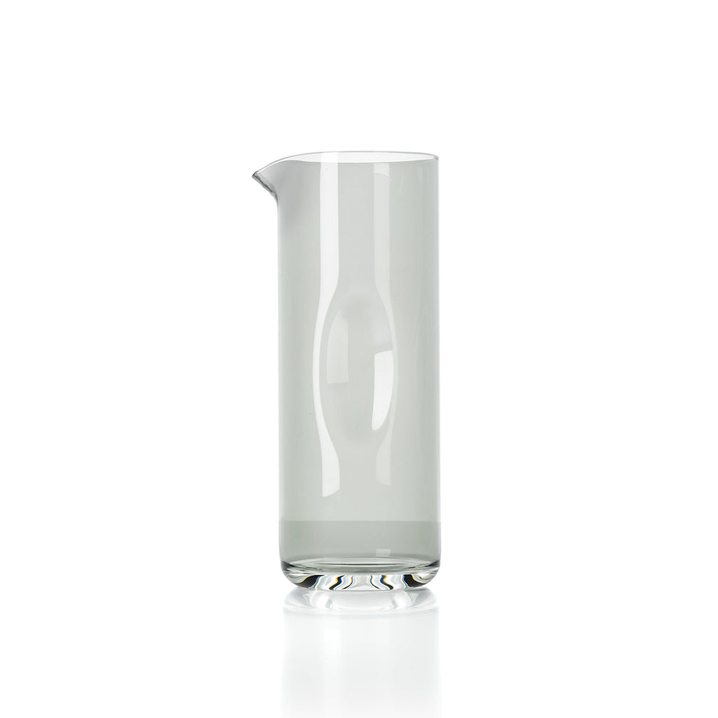 Carafe cylindrique en verre gris fumé 26 cm