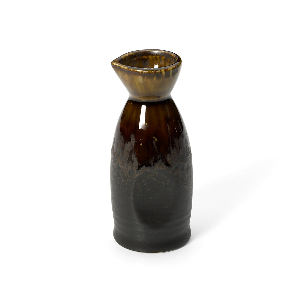 Carafe à saké en céramique émaillée brune