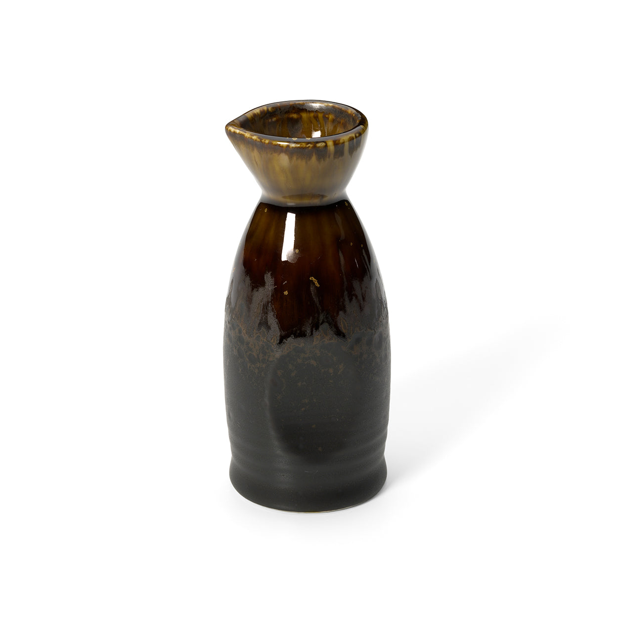Carafe à saké en céramique émaillée brune