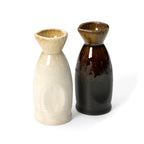 Carafe à saké en céramique émaillée crème et miel, vue 4