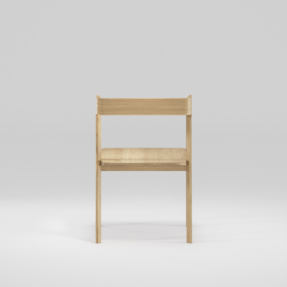 Chaise à accoudoirs Kundera en chêne naturel vue de dos