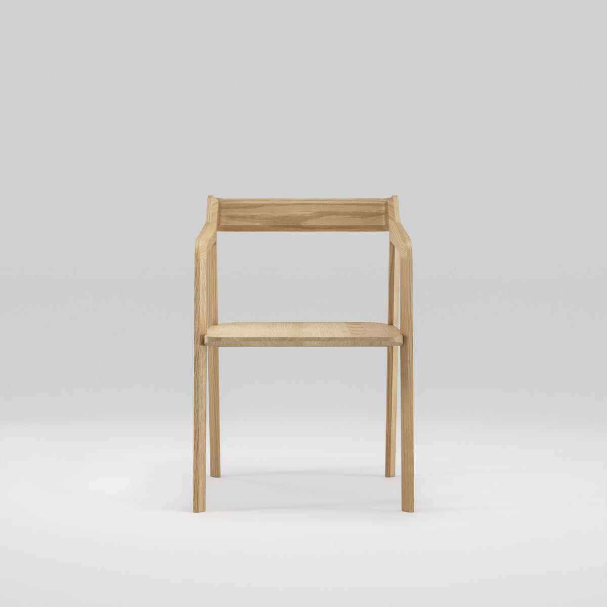 Chaise à accoudoirs Kundera en chêne naturel vue de face