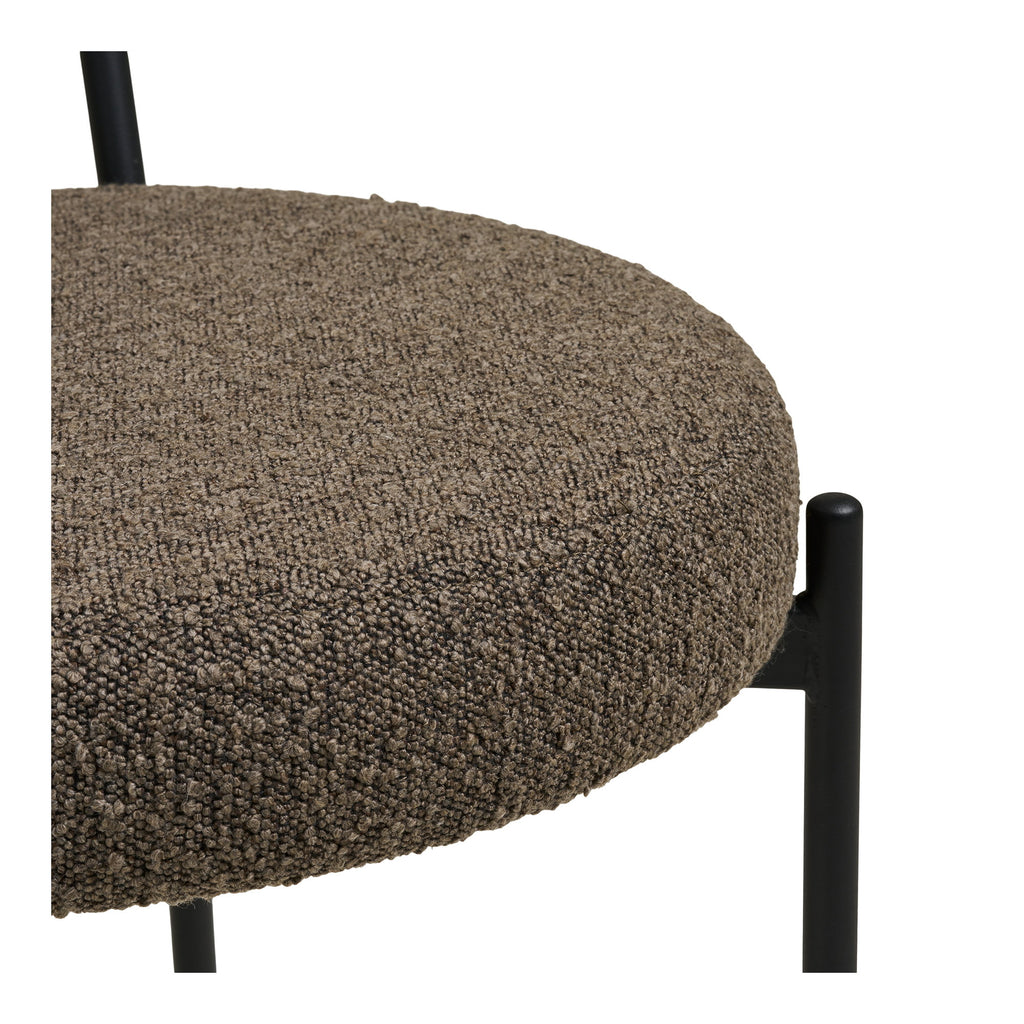 Gros plan texture tissu bouclé marron 100% polyester de la chaise Badalona