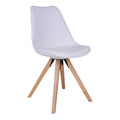 Chaise de salle à manger Bergen blanche pieds bois naturel hévéa – vue 3/4