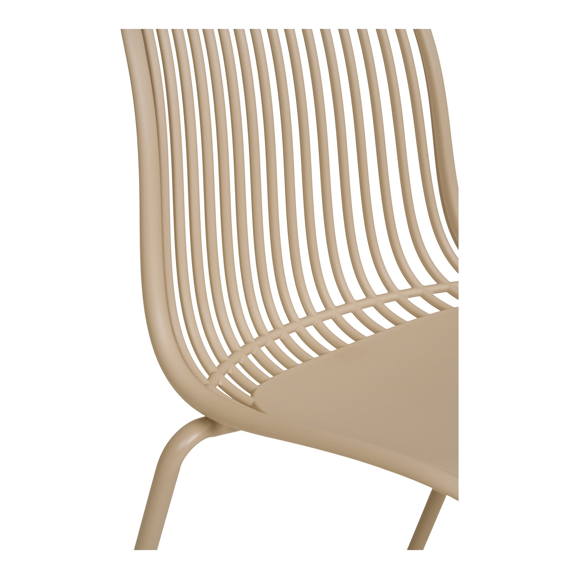 Détail lames polypropylène sable chaise Branson design ajouré graphique