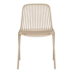 Chaise design Branson beige sable vue de face dossier lames verticales