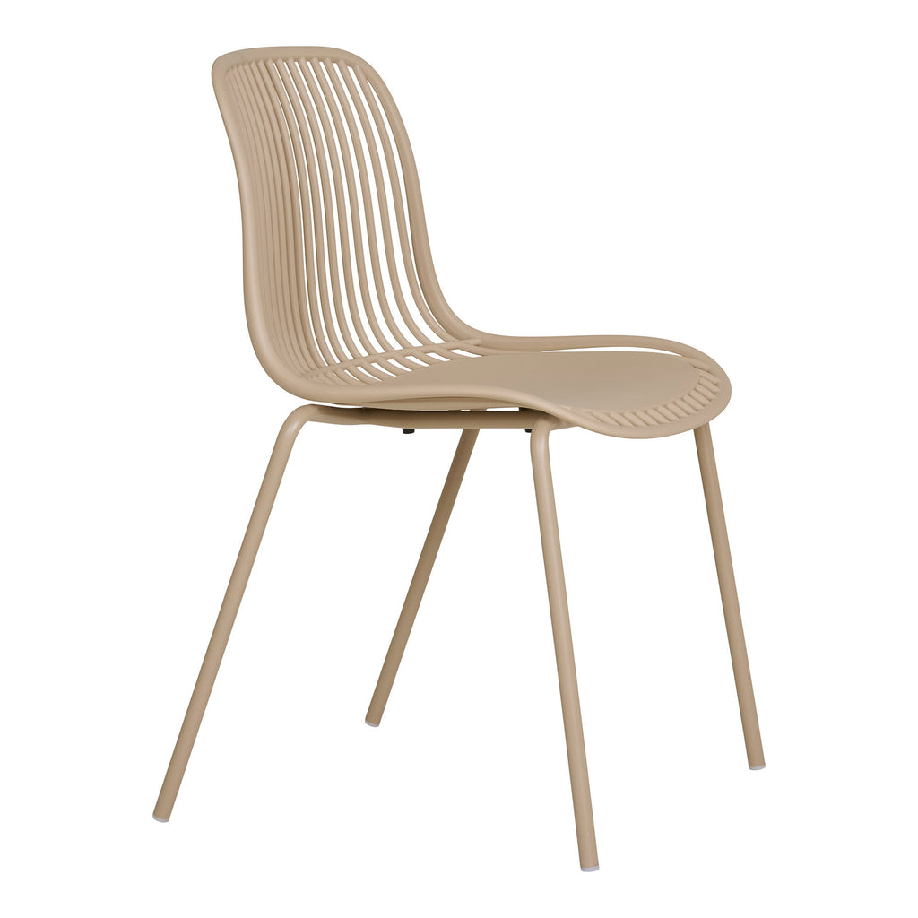 Chaise Branson sable vue trois-quarts arrière gauche structure acier laqué