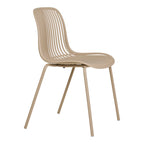 Chaise Branson sable vue trois-quarts arrière gauche structure acier laqué