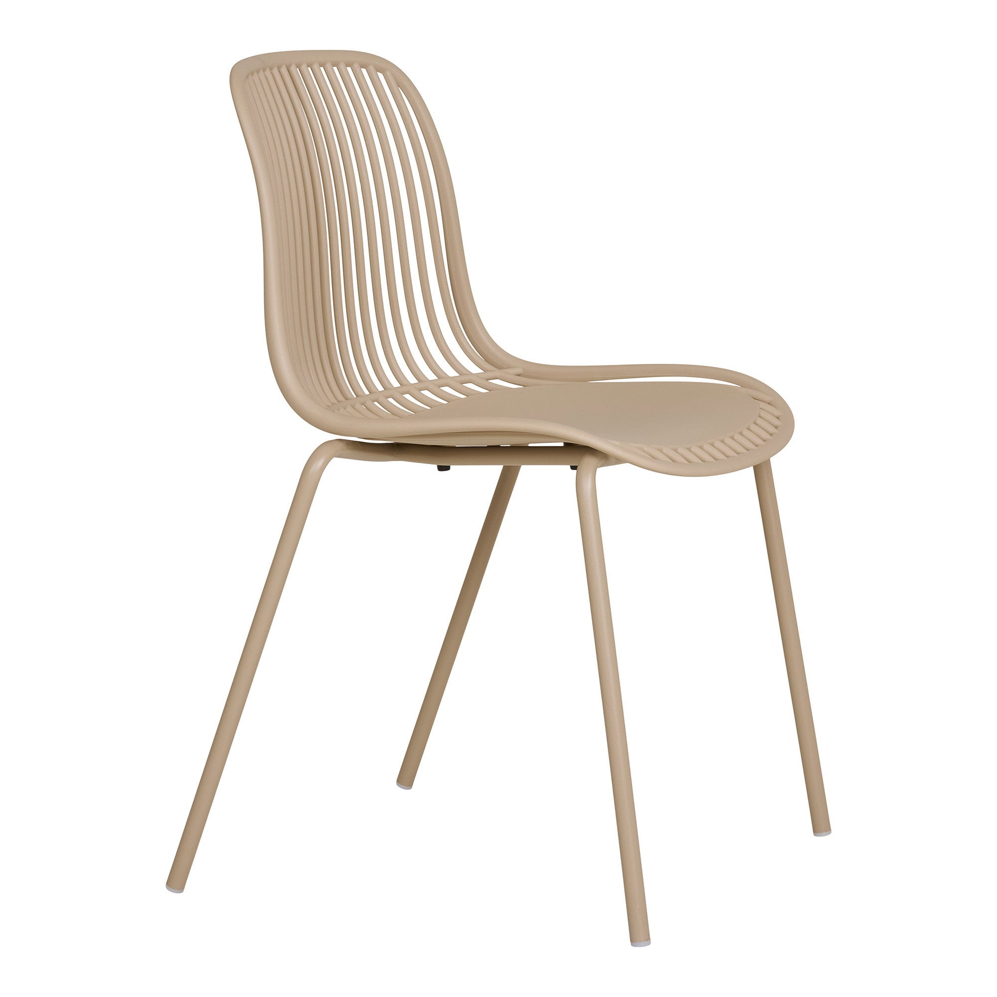 Chaise Branson sable vue trois-quarts arrière gauche structure acier laqué