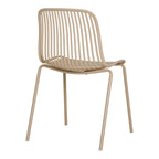 Vue dos chaise Branson sable pieds métal laqué beige empilable