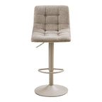 Chaise de bar Middelfart bouclé gris réglable pivotant lot de 2 vue de face