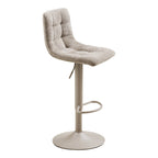 Chaise de bar Middelfart bouclé gris réglable pivotant lot de 2 vue de détail