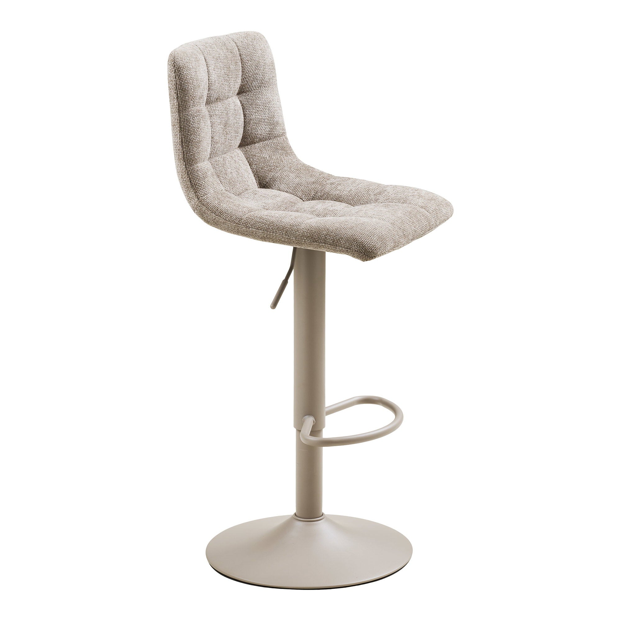 Chaise de bar Middelfart bouclé gris réglable pivotant lot de 2 vue de détail