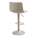 Chaise de bar Middelfart bouclé gris réglable pivotant lot de 2 vue de détail