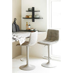 Chaise de bar Middelfart bouclé gris réglable pivotant lot de 2 vue de détail