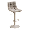 Chaise de bar Middelfart bouclé gris réglable pivotant lot de 2
