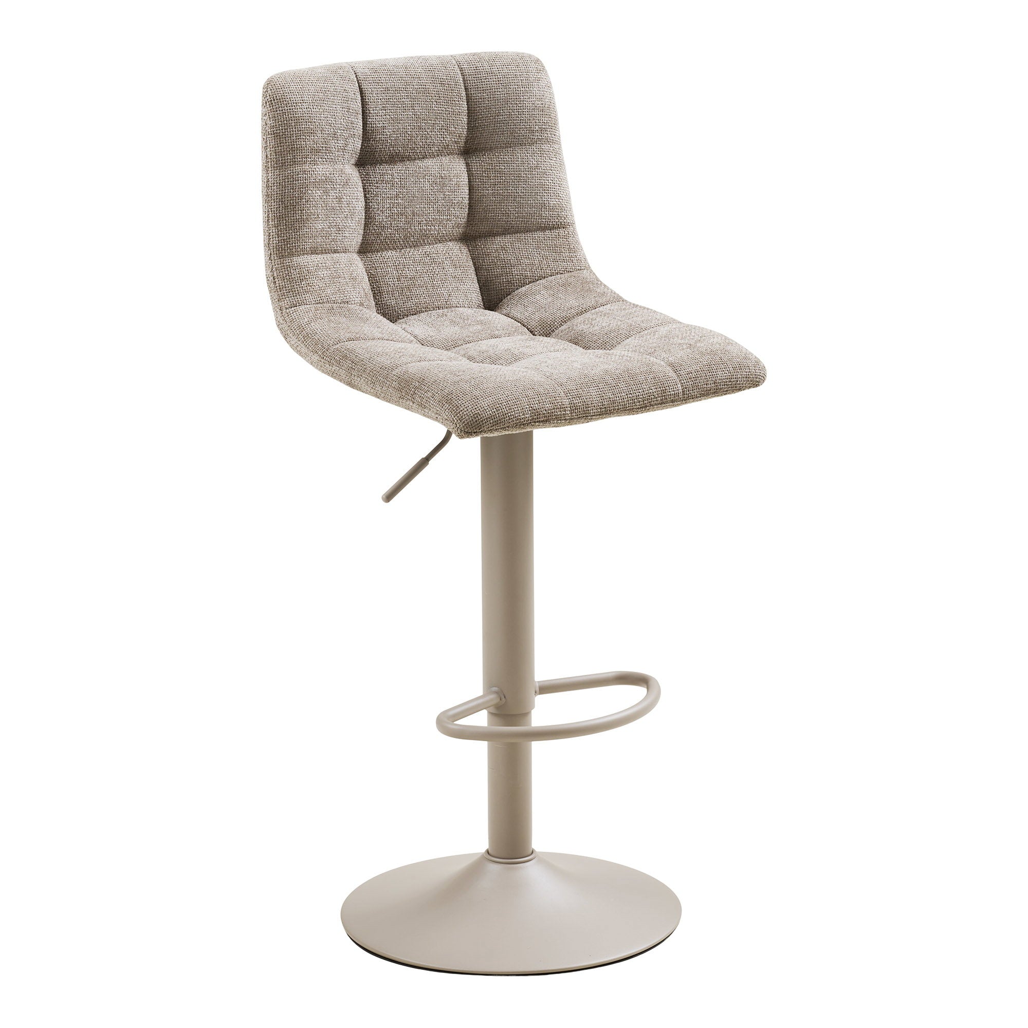 Chaise de bar Middelfart bouclé gris réglable pivotant lot de 2