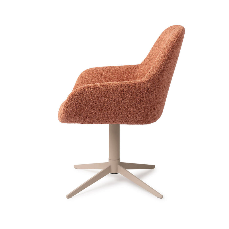 Dimensions Silla de comedor Kushi de tela con pie central
