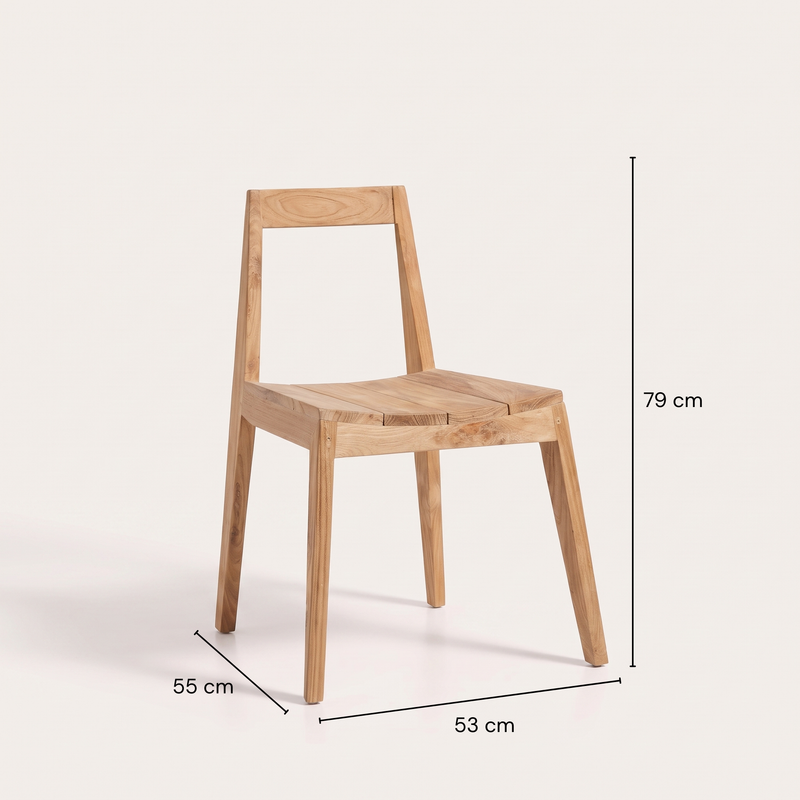 Dimensions Scaun de dining Paxi din tec natural