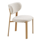 Chaise de salle à manger Savina bouclé écru pieds bois lot de 2 vue de détail