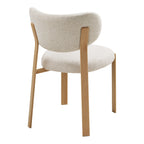 Chaise de salle à manger Savina bouclé écru pieds bois lot de 2 vue de détail