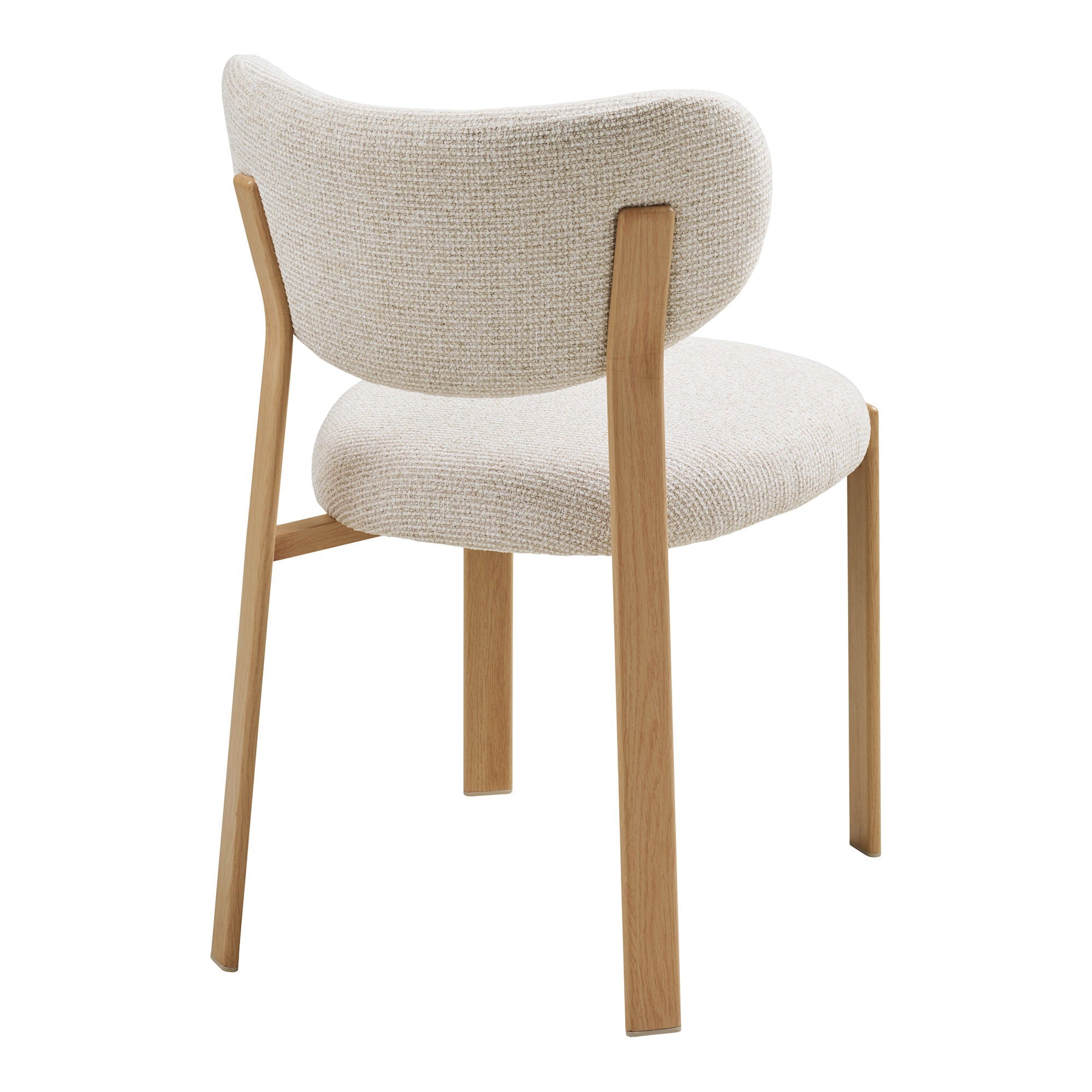 Chaise de salle à manger Savina bouclé écru pieds bois lot de 2 vue de détail