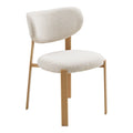 Chaise de salle à manger Savina bouclé écru pieds bois lot de 2