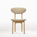 Chaise Degas en chêne et cuir beige vue de face