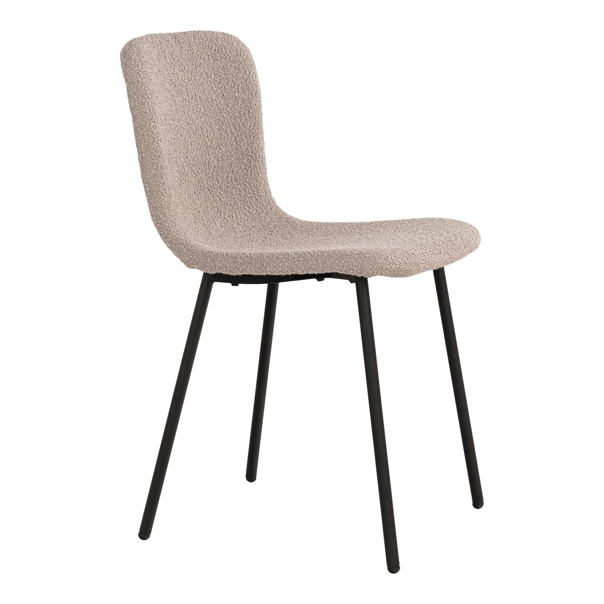 Chaise Halden beige vue de profil – assise généreuse et dossier enveloppant