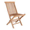 Chaise de jardin Toledo teck naturel vue 3/4, dossier barreaux verticaux et assise lattes
