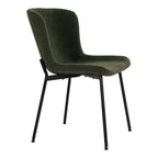Chaise Maceda bouclé vert profil silhouette cocooning et assise généreuse