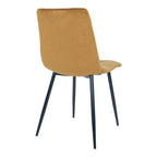 Chaise Middelfart jaune moutarde vue arrière dossier velours pieds noirs