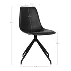Schéma dimensions chaise Monaco cuir PU noir 48x56x86 cm hauteur assise 48 cm