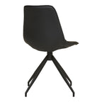 Chaise Monaco cuir PU noir vue arrière total look noir piètement étoile mécanisme pivotant 360°