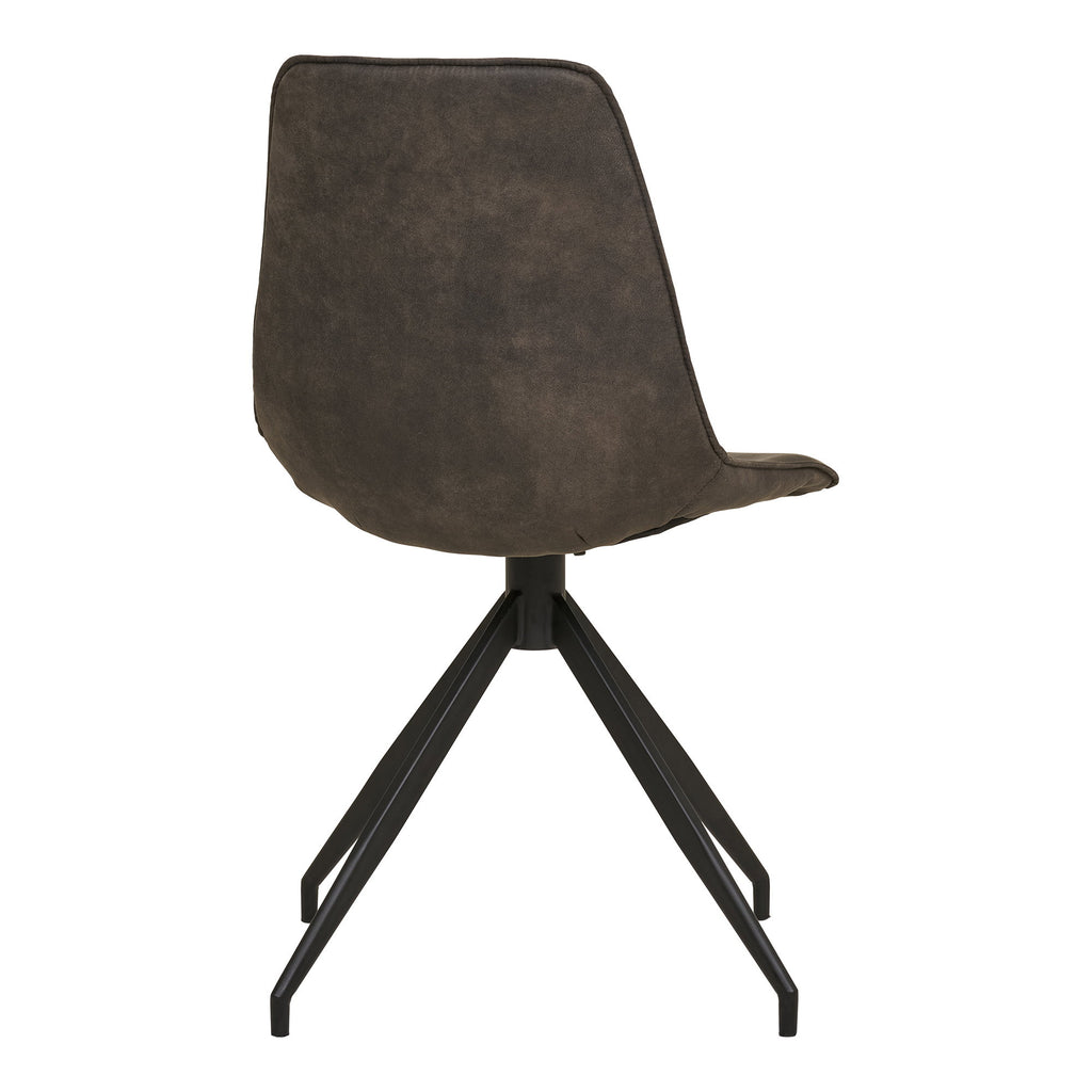 Chaise Monaco microfibre gris vue arrière piètement étoile mécanisme pivotant 360°