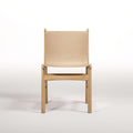 Chaise Nook en chêne et cuir naturel vue de face
