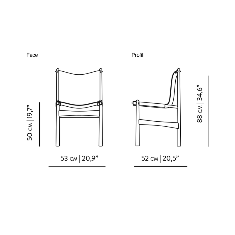 Dimensions Scaun Nook din lemn masiv