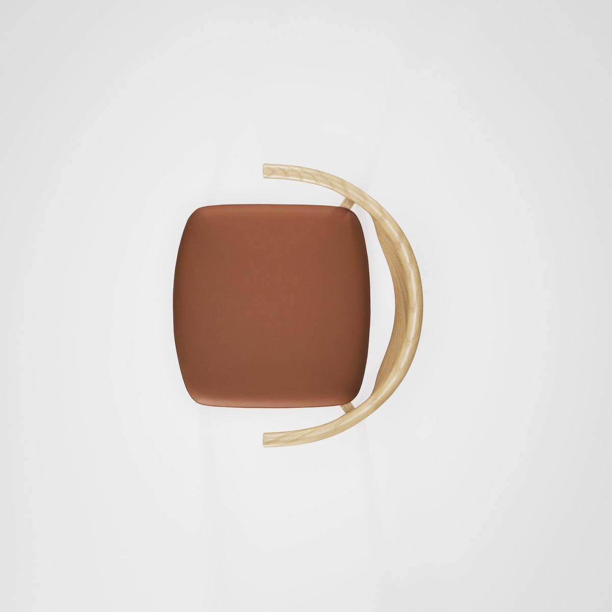 Chaise Pala en chêne et cuir cognac vue du dessus